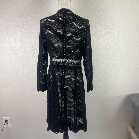 VOCAL Lace Open Front Cardigan Sz Small Studded Whimsigoth Black - Picture 7 of 12